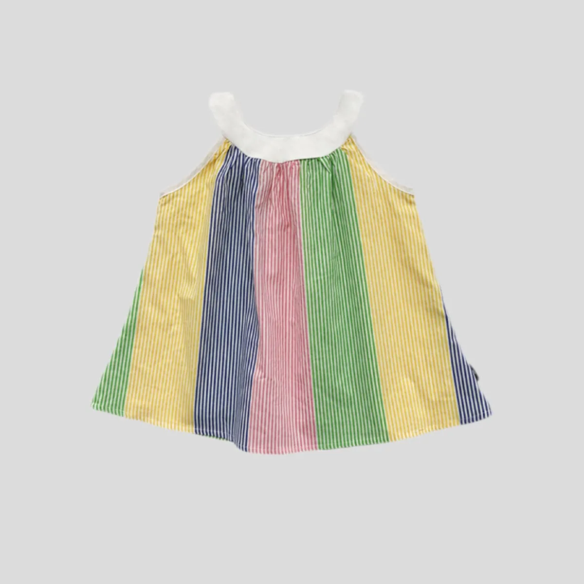 Colorful Stripe Halter A-Line Dress