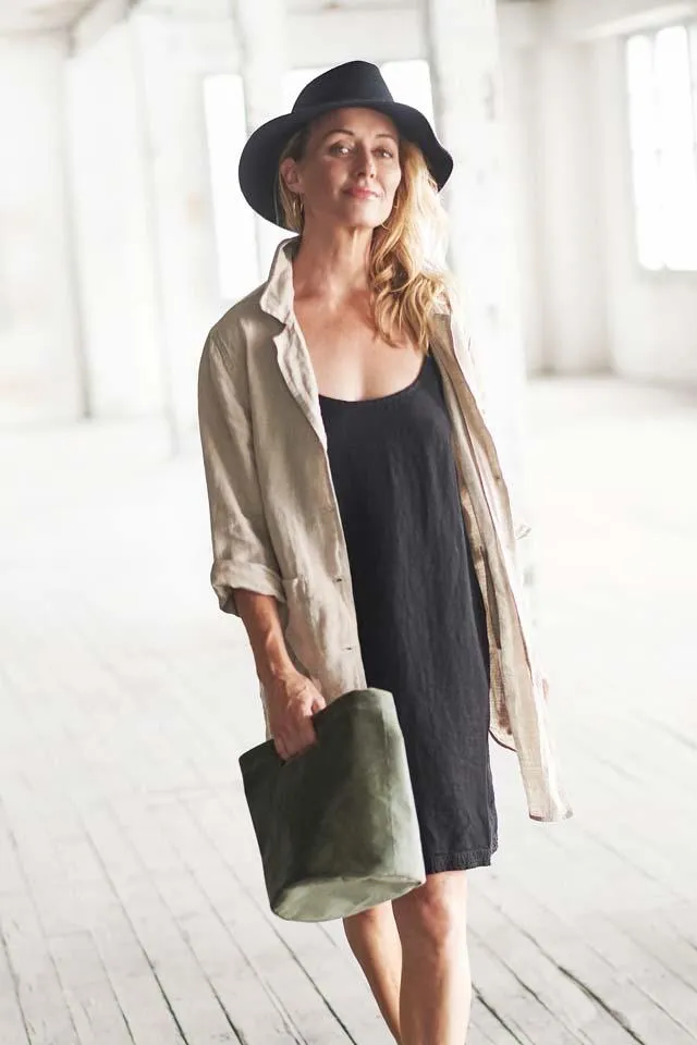 Dress Linen Slip Black