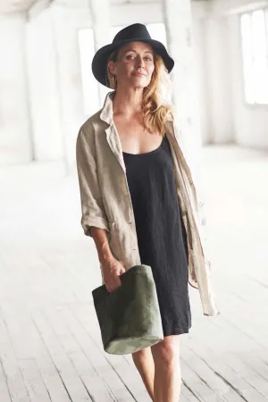 Dress Linen Slip Black
