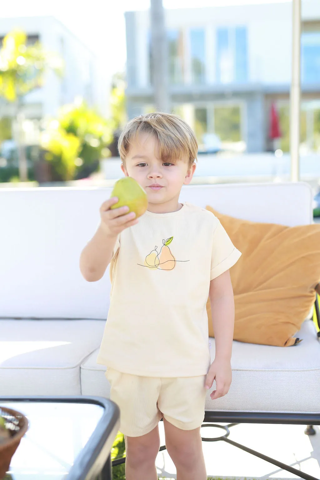 POUF 2PC PEAR GRAPHIC SET