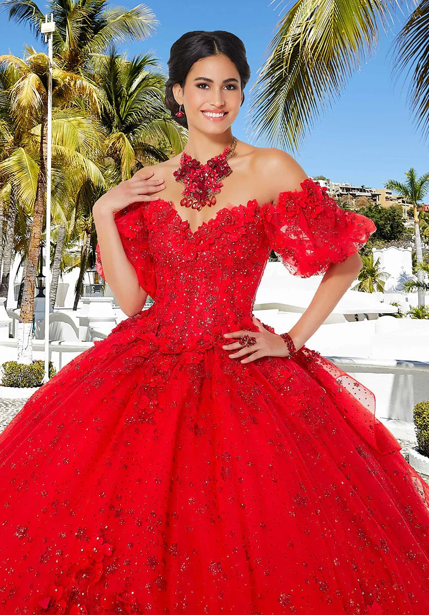 Vizcaya by Morilee 3D Floral Lace Quince Dress 89358