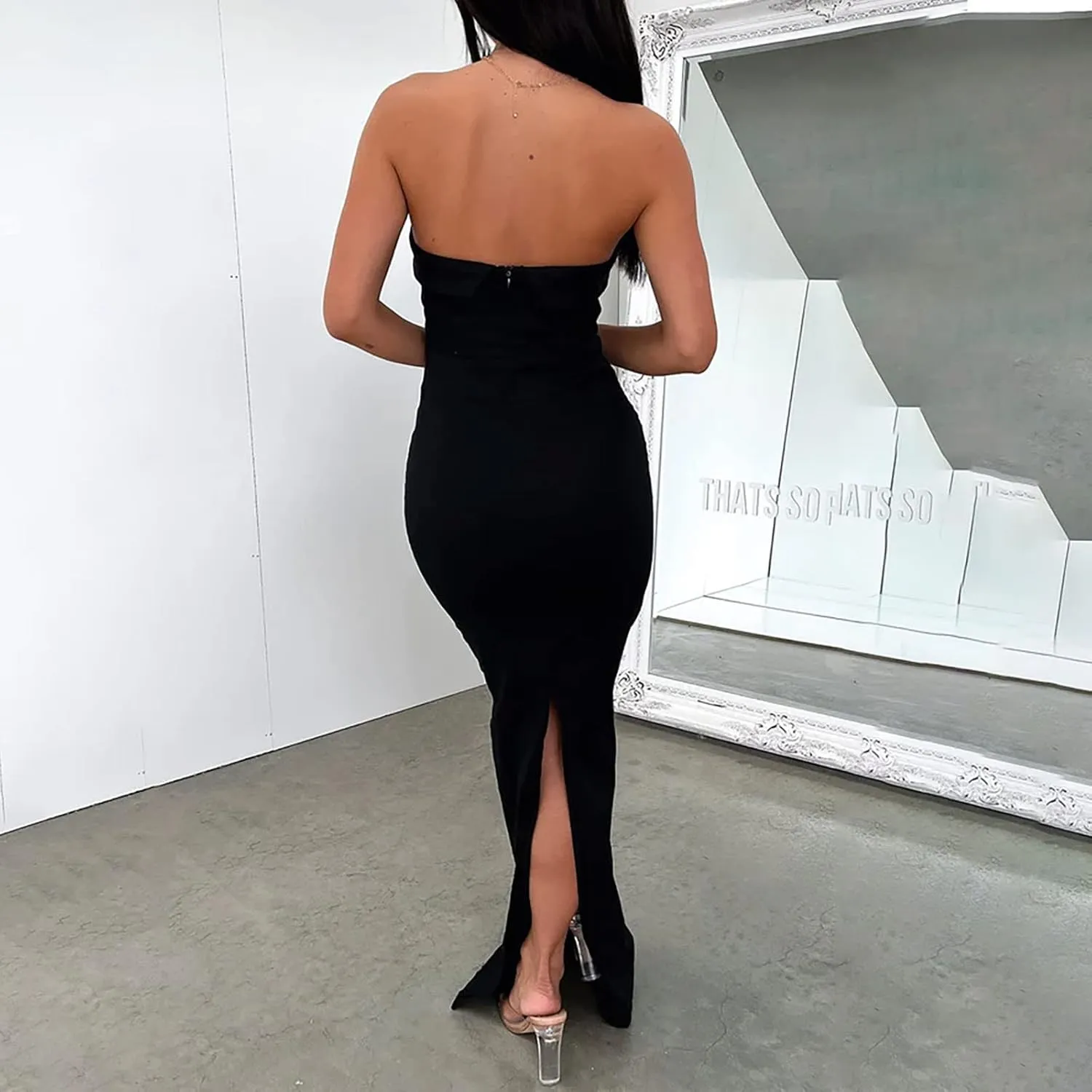Womens Dresses 2024 Summer Bodycon Floral Print Maxi Tube Dress Strapless Part Club Vacation Long Sundress Outfits
